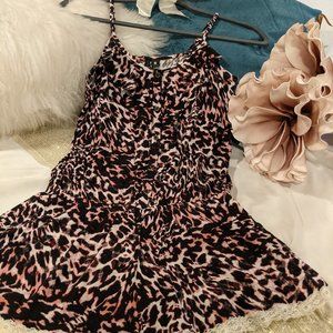 Kensie Women's Pink Leopard Romper (NWOT)
